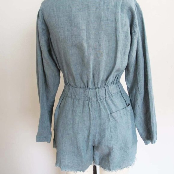 Jen's Pirate Booty Palmetto Romper XS Blue Bohemian Summer Cut Off Shorts - Picture 5 of 7